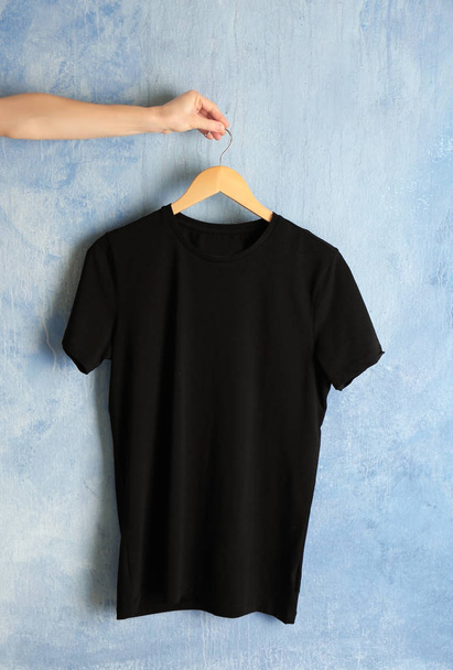 Blank black t-shirt - Φωτογραφία, εικόνα