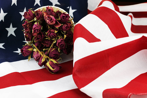 Flor rosa bandera de Estados Unidos
 - Foto, imagen