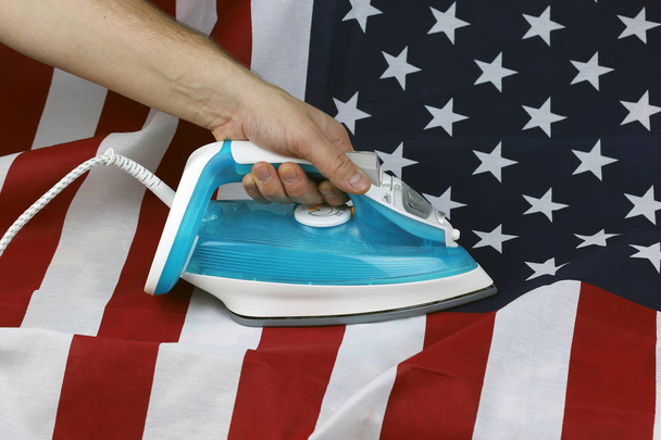 ironed Crumpled US flag - Photo, Image