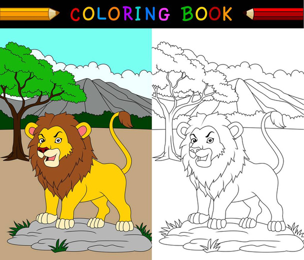 Libro da colorare del leone del fumetto
 - Vettoriali, immagini