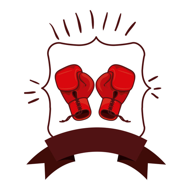 Isolated boxing glove inside frame - Vector, Image