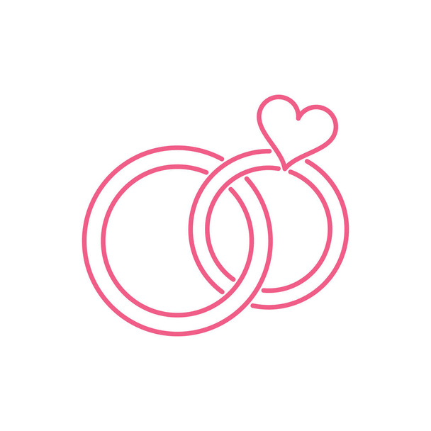 Icono de anillos de boda vector simple
 - Vector, Imagen