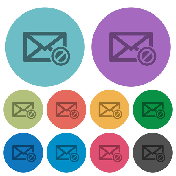 Blokkolt mail színes lapos ikonok - Vektor, kép