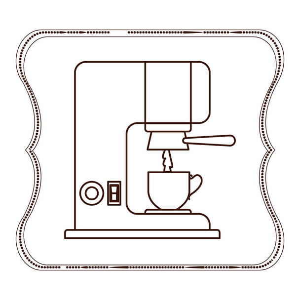 isolierte Kaffeemaschine und Tassen-Design - Vektor, Bild