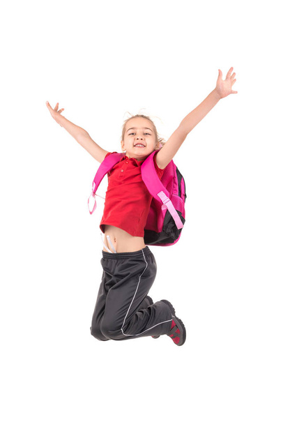 Happy young student jumping - Photo, Image