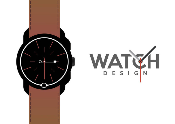 Armbanduhr mit Armbanddesign-Vorlage - Vektor, Bild
