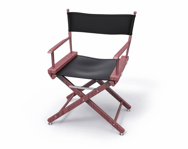 3D na białym tle Krzesło reżysera. Hollywood Studio filmowym. - Zdjęcie, obraz