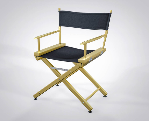 Cadeira de diretor de cinema isolado em 3D. Conjunto de filmes Hollywood Studio
. - Foto, Imagem