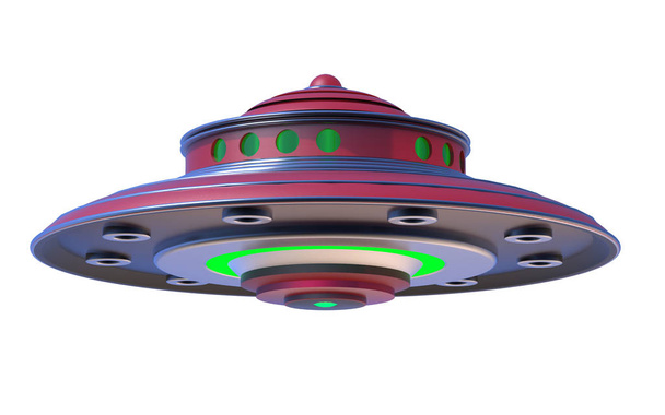3D-geïsoleerde Ufo buitenaards ruimteschip. Invasie Concept. - Foto, afbeelding