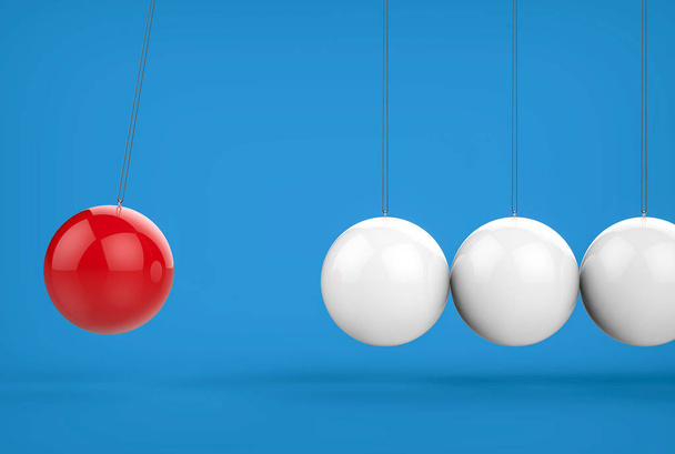 3D Isolated Pendulum Balls Ilustration. Business Teamwork Concep - Photo, Image