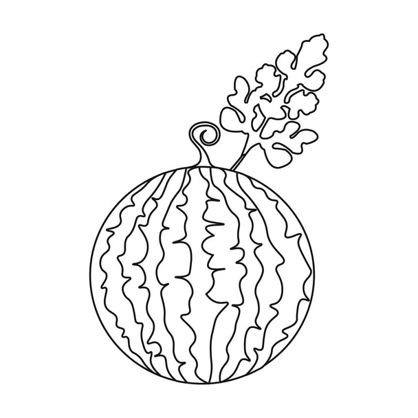 Watermelon icon in outline style isolated on white background. Plant symbol stock vector illustration. - Vetor, Imagem