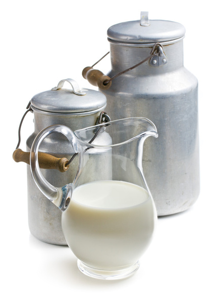 milk in a glass pitcher - Fotoğraf, Görsel