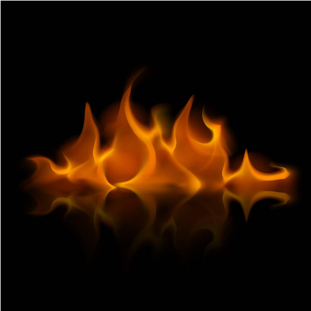 Вектор жовтий оранжевий вогню полум'я багаття на тлі - Вектор, зображення