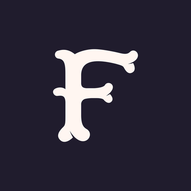 F letter logo made out of bones. - Vector, Image