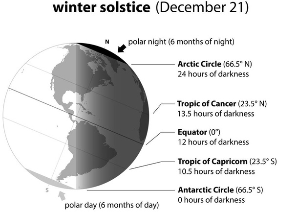 Kış gündönümü Aralık - Vektör, Görsel