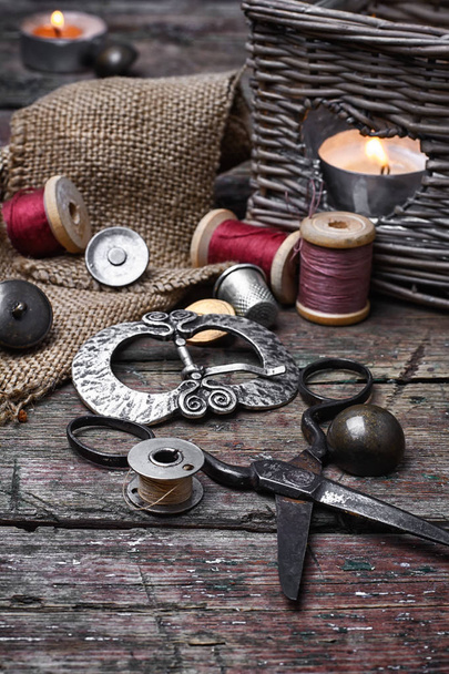 set of threads and buttons - Photo, Image