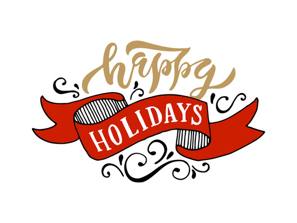  Lettering 'Happy Holidays'  - Vector, Image
