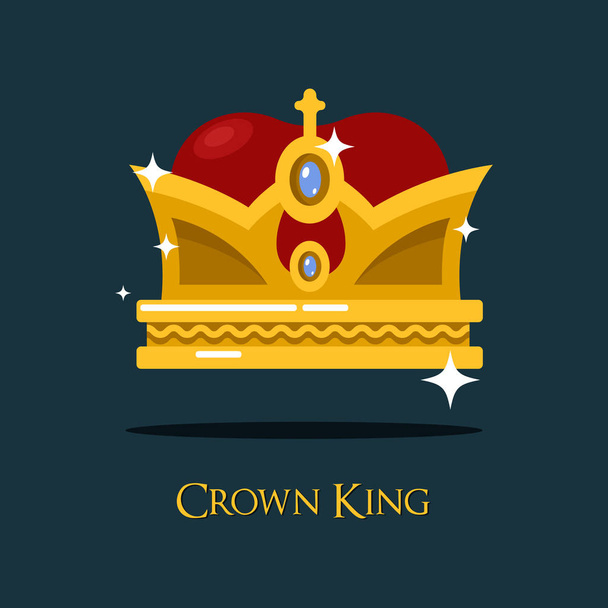 Rey heráldico o reina majestad corona de oro
 - Vector, Imagen