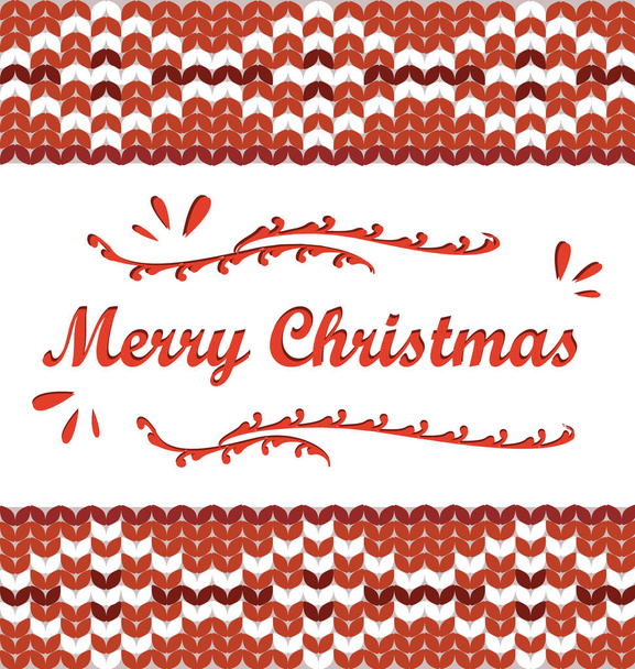 Merry Christmas. Scandinavian style  knitted pattern - Vector, afbeelding