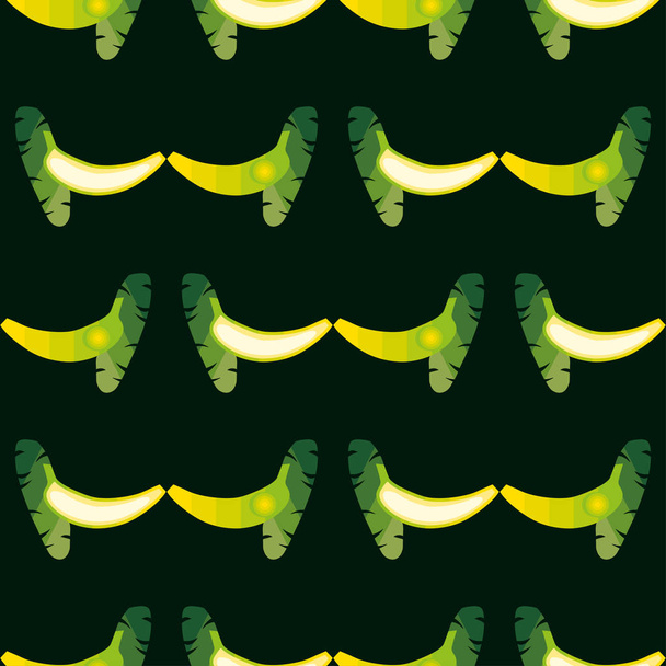 patrón de plátano sin costuras. El fondo está en una capa separada, por lo que puede cambiar fácilmente su color
 - Vector, imagen