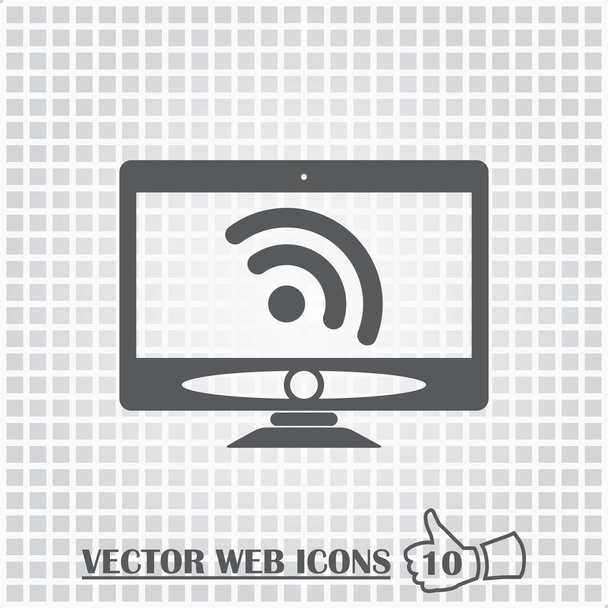 Monitor web icon. Flat design style. - Vector, Image