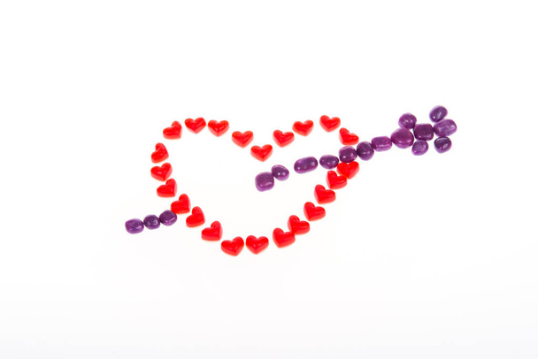 Vyznání lásky v srdci z bonbónů - Fotografie, Obrázek