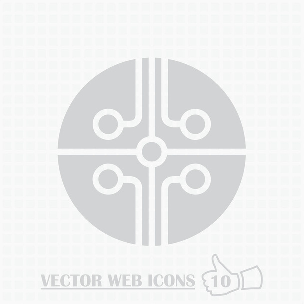 chip web icon. Flat design style. - Vector, Image