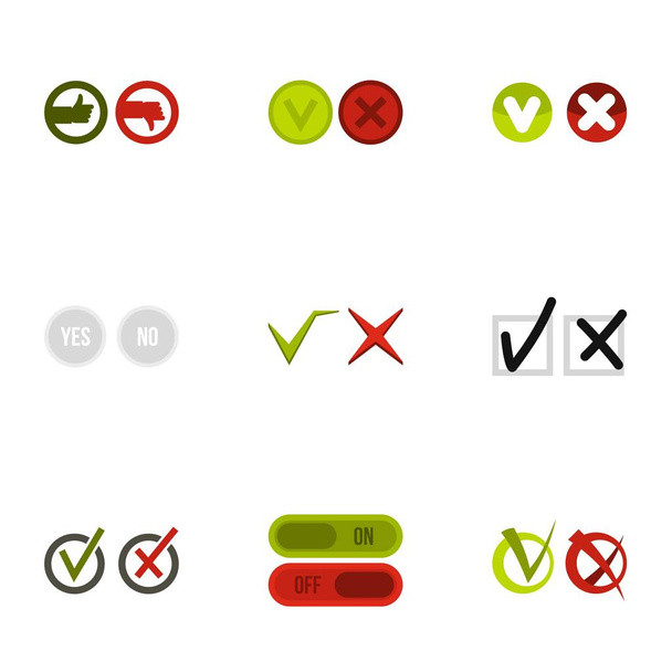 Choice icons set, flat style - Vektor, obrázek
