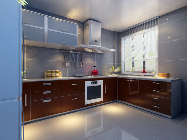 weergave keuken kamer - Foto, afbeelding