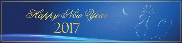  Yeni yıl 2017 tebrik kartı veya afiş horoz yılı için. Vektör çizim. - Vektör, Görsel