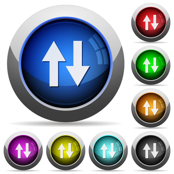 Data traffic glossy buttons - Vector, Image