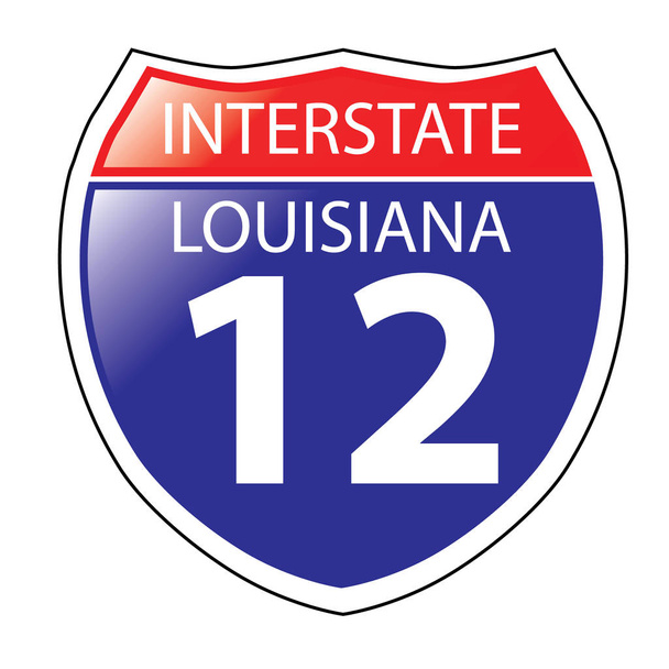 Značka dálnice Interstate I-12 Louisiana - Vektor, obrázek