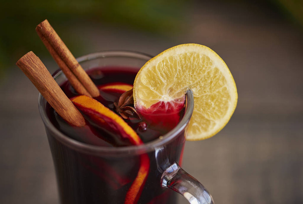 glass of mulled wine  - Photo, Image