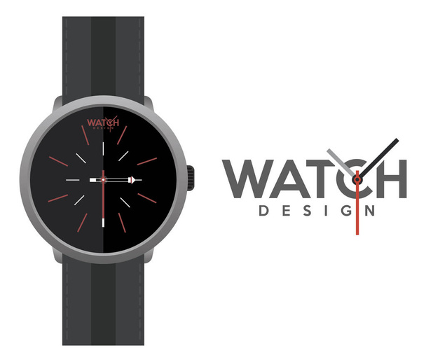 Náramkové hodinky s šablonou návrhu popruh - Vektor, obrázek