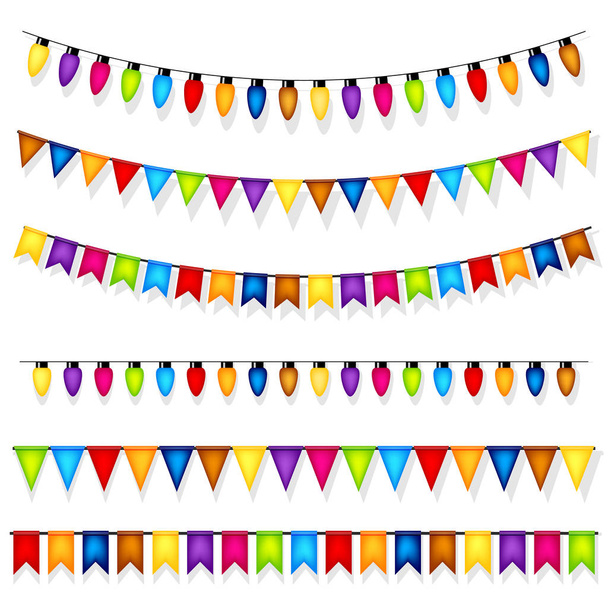Coloridas decoraciones de fiesta vector
 - Vector, imagen
