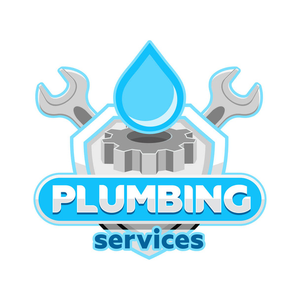 Plumbing logo badge icon emblem template  - Vector, Image