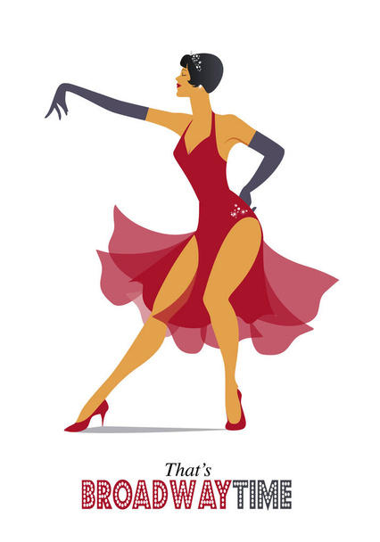 Elegante Frau tanzt Jazz - Vektor, Bild