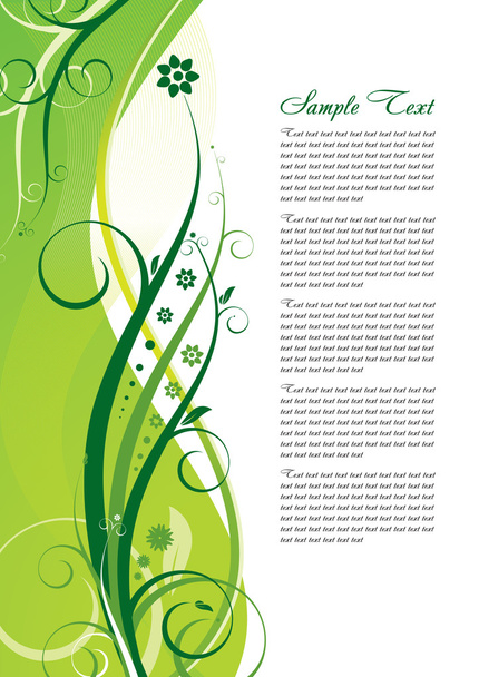 Floral green template - Vector, afbeelding