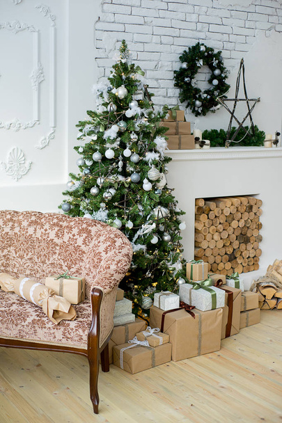 Christmas interior eco style - Zdjęcie, obraz