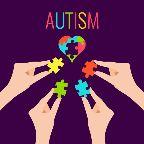Autism awareness poster - Vektör, Görsel