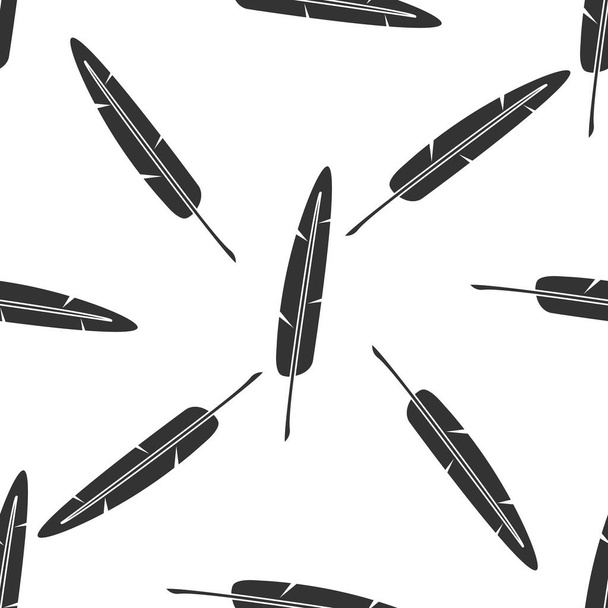 Feather pen icon seamless pattern on white background. Vector Illustration - Vector, Image