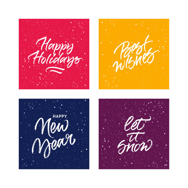 Set of Christmas and New Year greeting cards - Vector, Image