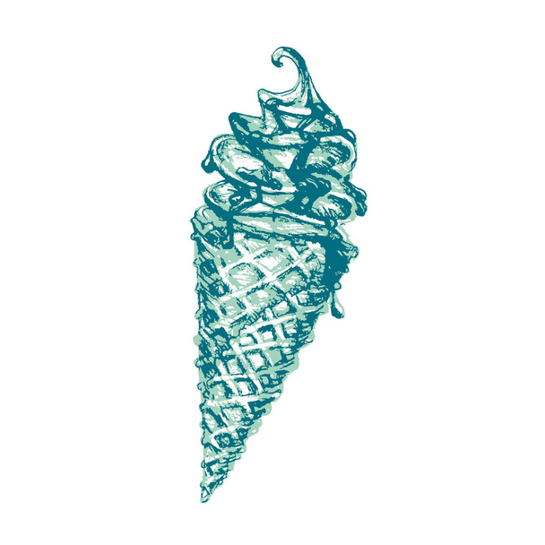 illustration pencil on a white background ice cream - Vector, Image
