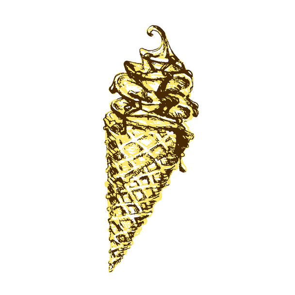 illustration pencil on a white background ice cream - Vecteur, image