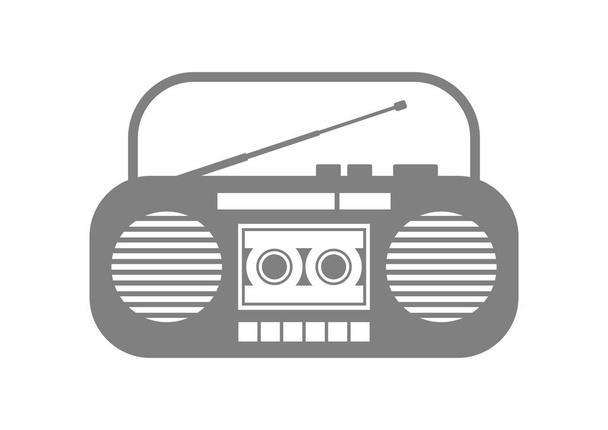 Radio cassette player on white background   - Vector, Image
