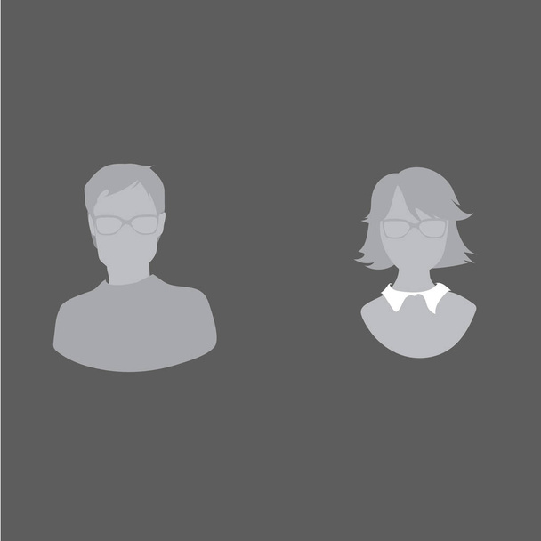 Flete guy, man, woman, avatar, profile photo, gray silhouette is - Vector, Image