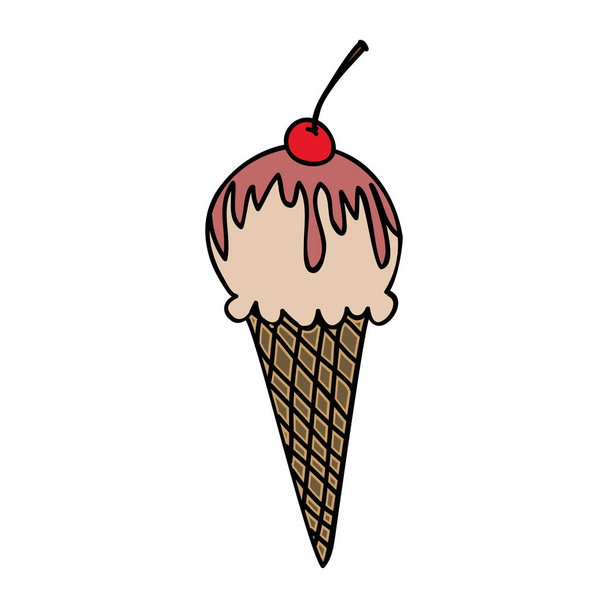 アイス クリーム コーンのアイコン画像 - ベクター画像