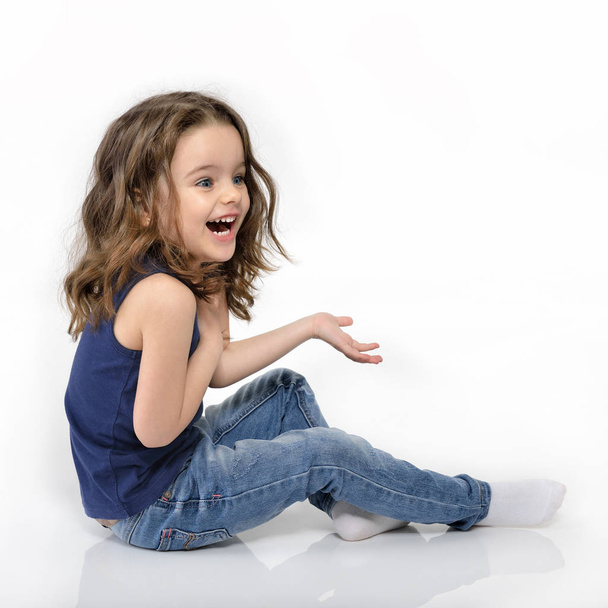 little girl posing in studio - Fotó, kép