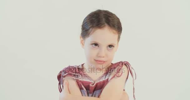 Little girl posing emotional - Footage, Video