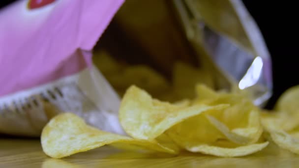 Potato Chips In Package Rotating - Materiaali, video